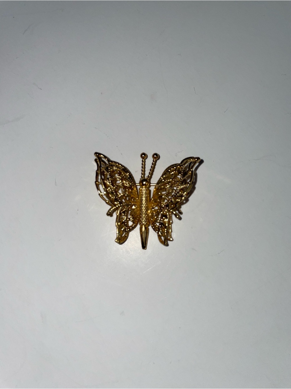 Vintage Monet Gold Butterfly Brooch Pin